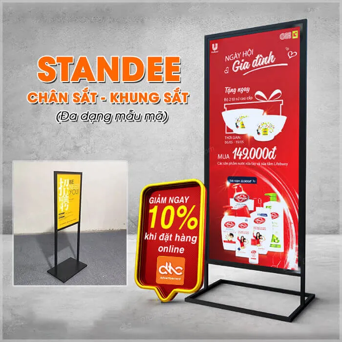 Minh họa thiết kế standee cho điểm bán và sự kiện